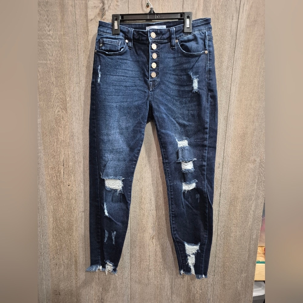KanCan Jeans Button Fly Distressed (Womens Size 29)